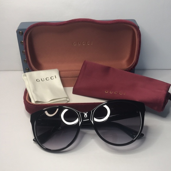 New🔥🔥 - GUCCI GG0631S ROUNDED MARMONT LOGO SUNGLASSES IN BLACK - Picture 13 of 15
